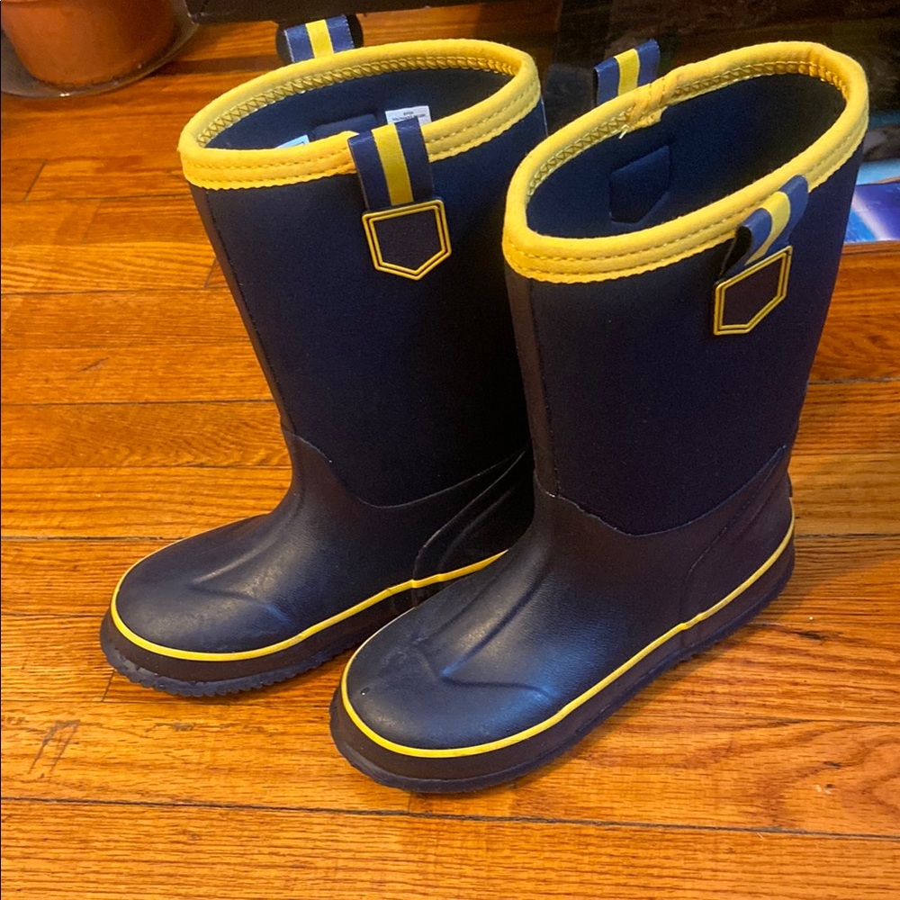 Land’s End Insulated Blue and Yellow Rain and Snow Boots